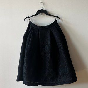 Karl Lagerfeld Paris Women's Black Floral Lace/Tulle A-Line Midi Skirt